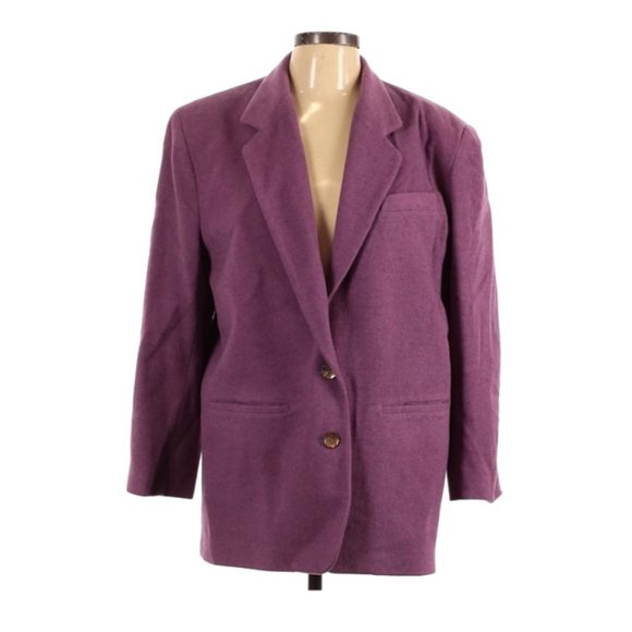 Partners by Mervyn's Women's Size Large Vintage Burgundy Purple Pink Wool Blazer - Picture 1 of 4
